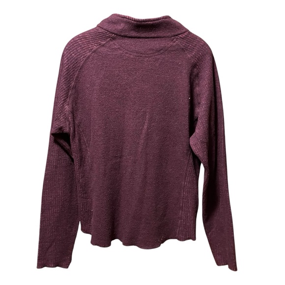 MOUNTAIN HARDWEAR ~. Women’s Purple Wool Blend Popover Pullover Sweater - Picture 2 of 7